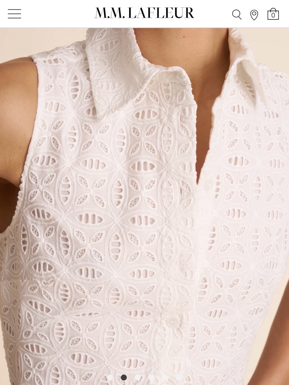 MM.LaFleur White Sleeveless Eyelet Midi Dress - Picture 4 of 7